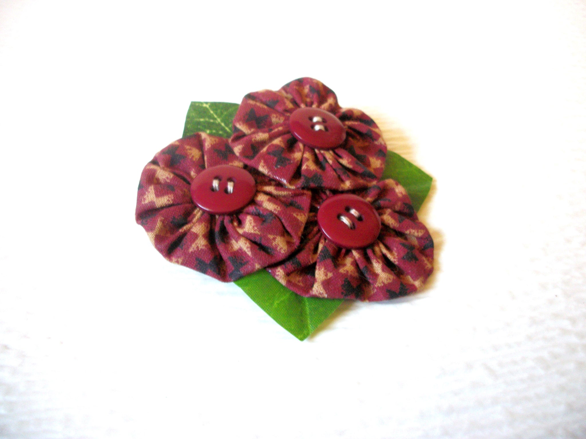 Vintage Large Hand Made Folk Fabric Brooch Pin 121216