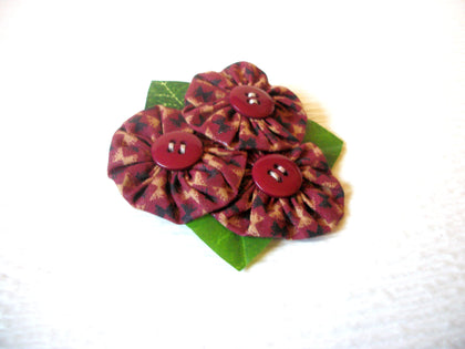 Vintage Large Hand Made Folk Fabric Brooch Pin 121216