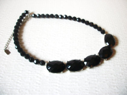 1928 Company Silver Toned Prong Set Faceted Acrylic Panel Necklace 92517