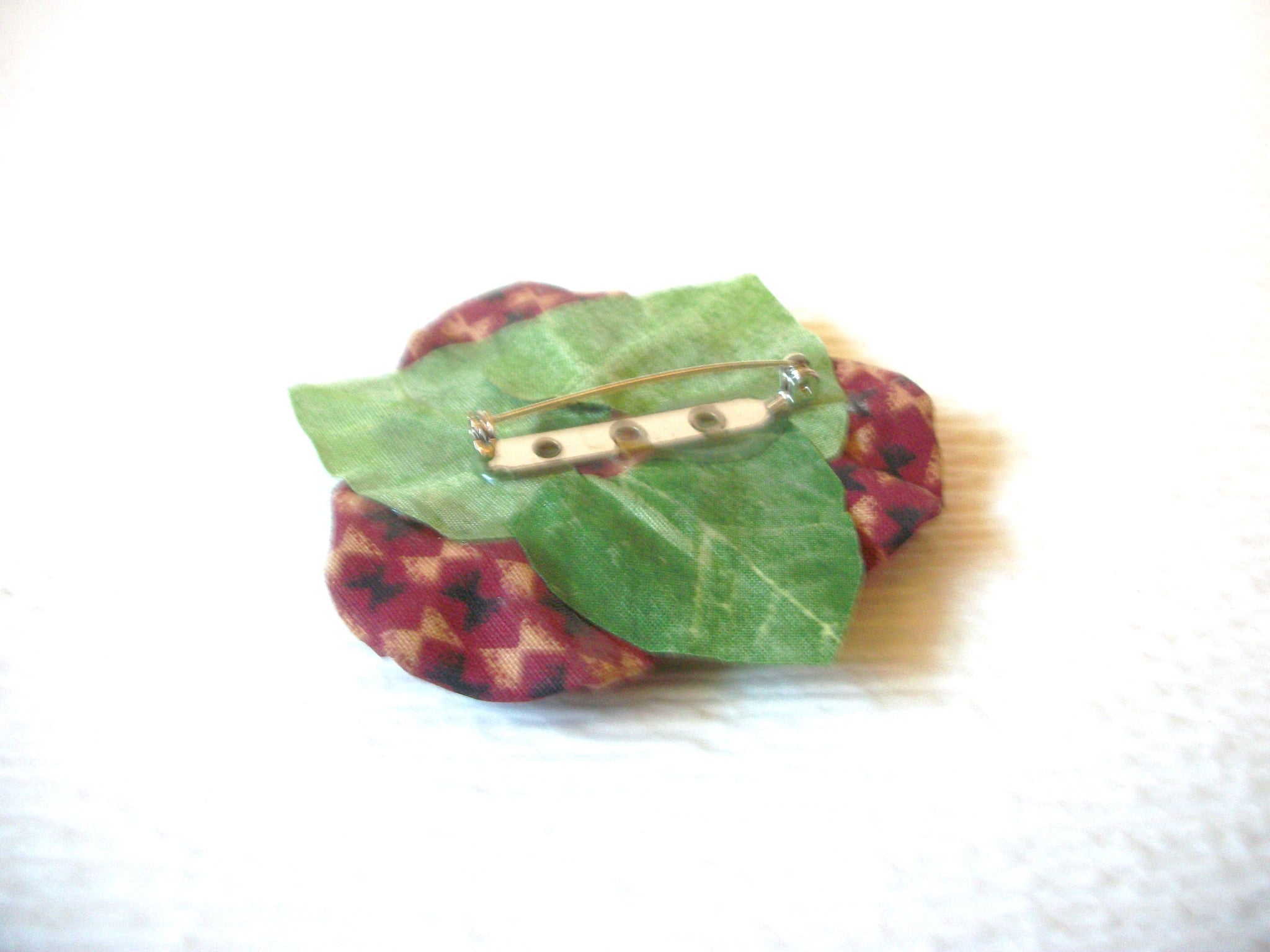 Vintage Large Hand Made Folk Fabric Brooch Pin 121216