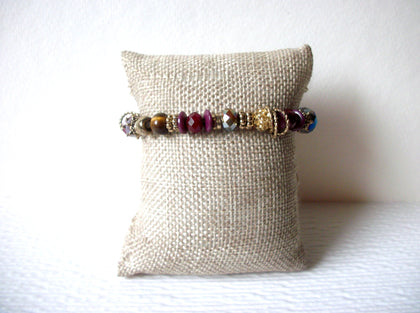 Colorful Faceted Glass Beads Vintage Stretch Bracelet 92917