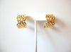 Vintage Gold Toned Wide Hoop Earrings 92216