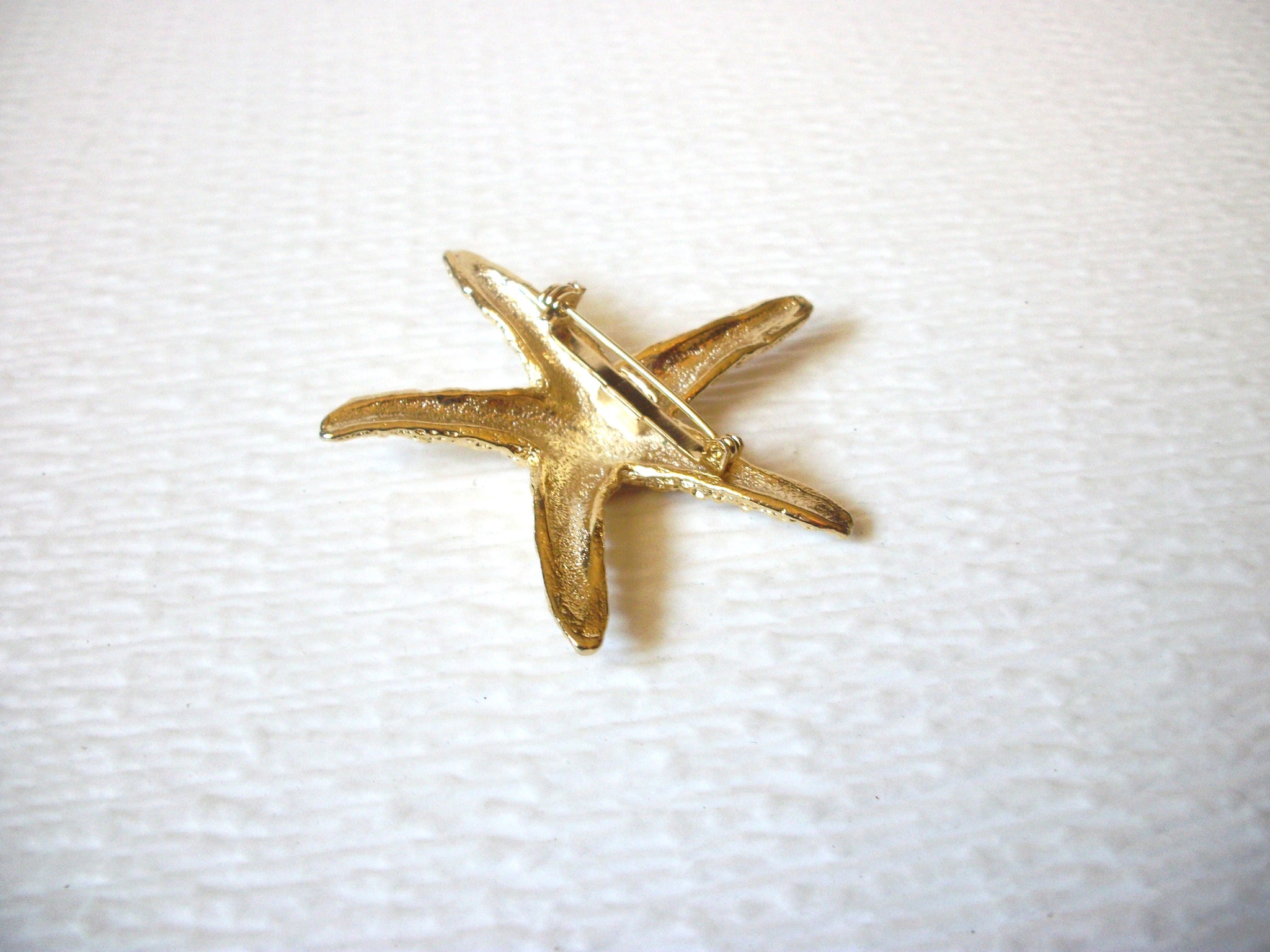 Vintage Gold Toned Starfish Brooch Pin 92216