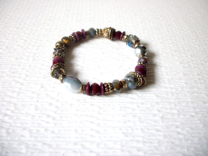 Colorful Faceted Glass Beads Vintage Stretch Bracelet 92917