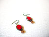 Vintage Ethnic Red Glass Dangle Earrings 121816