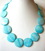 Retro Blue Dyed Shell Necklace 72017