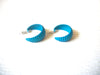 Retro 70s Blue Hoop Earrings 92017