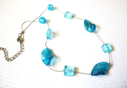 Hand Made Blue Foil Art Murano Glass Necklace 122820 H