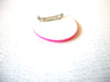 Vintage Neon Pink Smiley Face Brooch Pin 121216