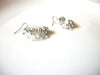 Retro Long Silver Frosted Clear Rhinestone Grape Dangle Earrings 80417