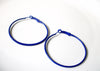 Retro Thinner Purple Blue Hoop 2" Earrings 92517