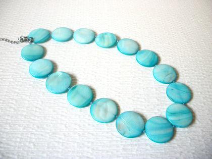 Retro Blue Dyed Shell Necklace 72017