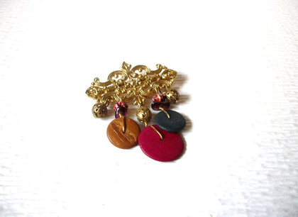 Vintage Gold Toned Art Deco Filigree Brooch Pin 122916