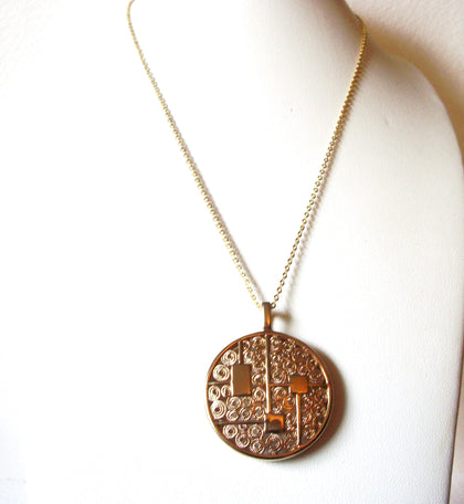 Vintage SARAH Cov Gold Toned Pendant Necklace 123116
