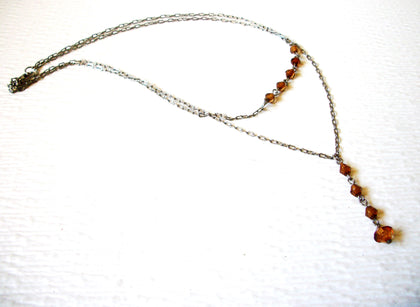Vintage Topaz Toned Czech Glass Necklace 81517