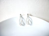 Retro Silver Toned Modernist Dangle Earrings 80417