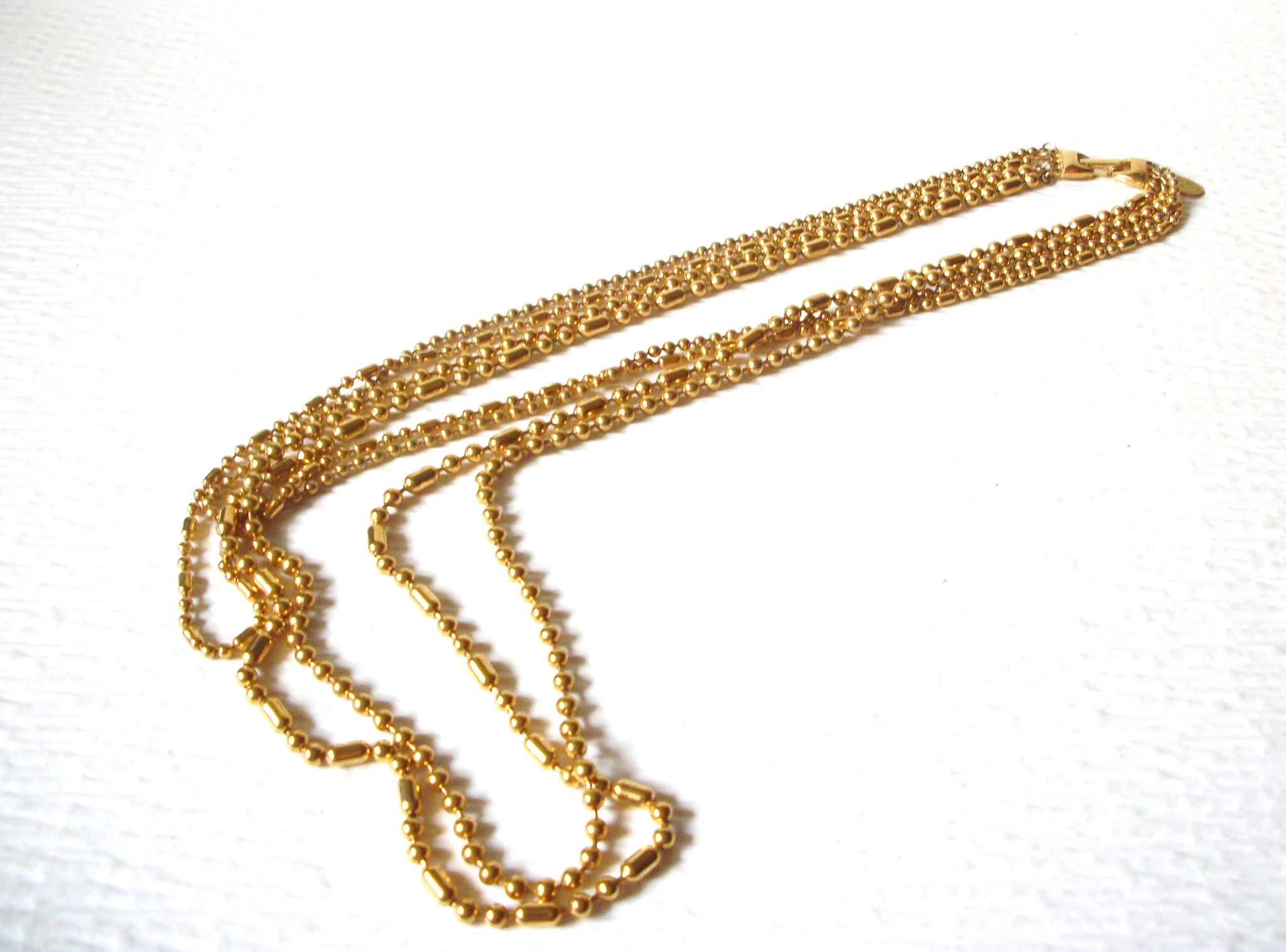 Vintage ANNE KLEIN Gold Toned Bamboo Link Necklace 5917