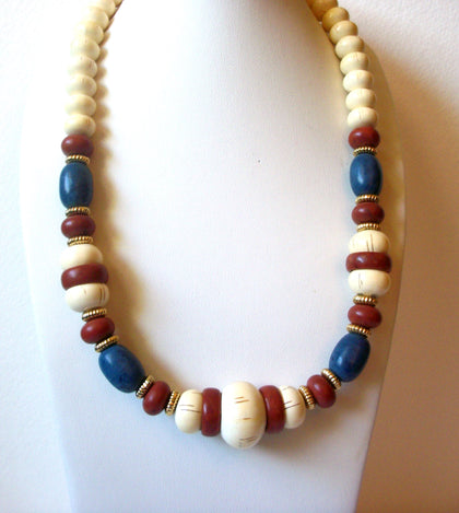 Retro Distressed Beads Southwestern Theme Necklace 121816