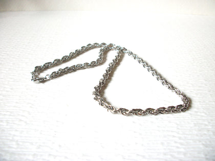 Vintage Silver Toned Rope Chain Links 18" Necklace 82017