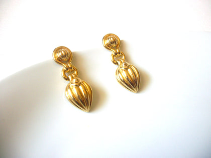 Retro Gold Toned Doorknocker Earrings 9216