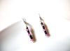 Vintage Black Pink Glass Dangle Earrings 123116