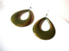 Retro Large Olive Gold Acetate Dangle Earrings 92017