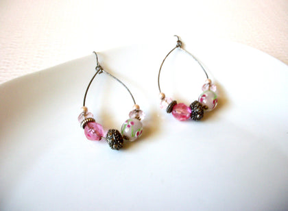 Vintage Lamp Work Glass Dangle Earrings 121816