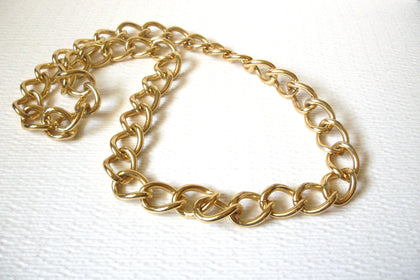 Retro Chunky 1980s Gold Toned Metal Links 32 Inch Necklace 123120