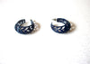 Dark Blue Enameled Hoop Retro Earrings 91517