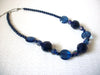 Midnight Blue Faceted Acrylic Beads 20" Retro Necklace 71417