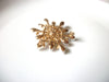 Retro Gold Toned Rhinestone Faux Pearl Snowflake Brooch Pin 92816