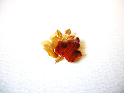 Vintage Enameled Fall Maple Leaves Brooch Pin 121216
