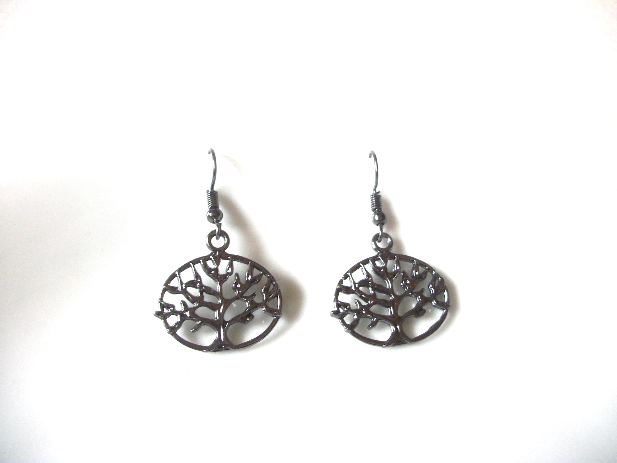 Tree Of Life Dark Metal Dangle Earrings 92816