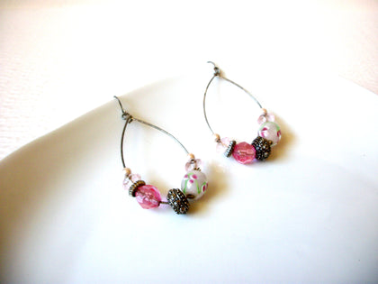 Vintage Lamp Work Glass Dangle Earrings 121816