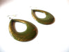 Retro Large Olive Gold Acetate Dangle Earrings 92017