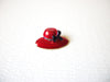 Fancy Red Hat Purple Rhinestone Vintage Brooch Pin 91517
