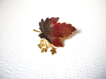 Enameled Vintage Maple Leaf Fall Colors Brooch Pin 122820