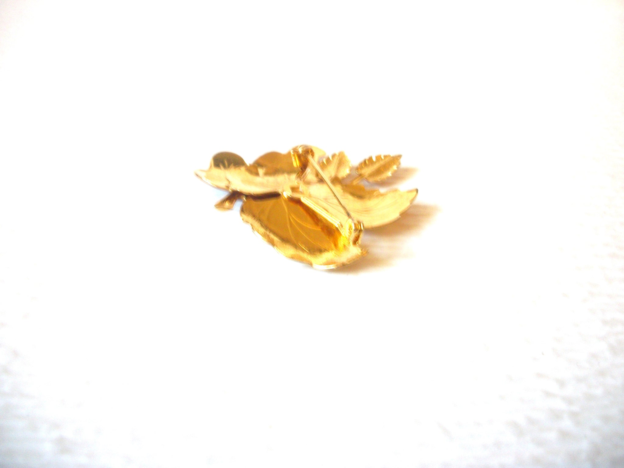 Vintage Enameled Fall Maple Leaves Brooch Pin 121216