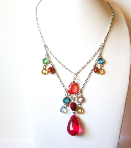 Retro Colorful Tear Drop Acrylic Necklace 60116