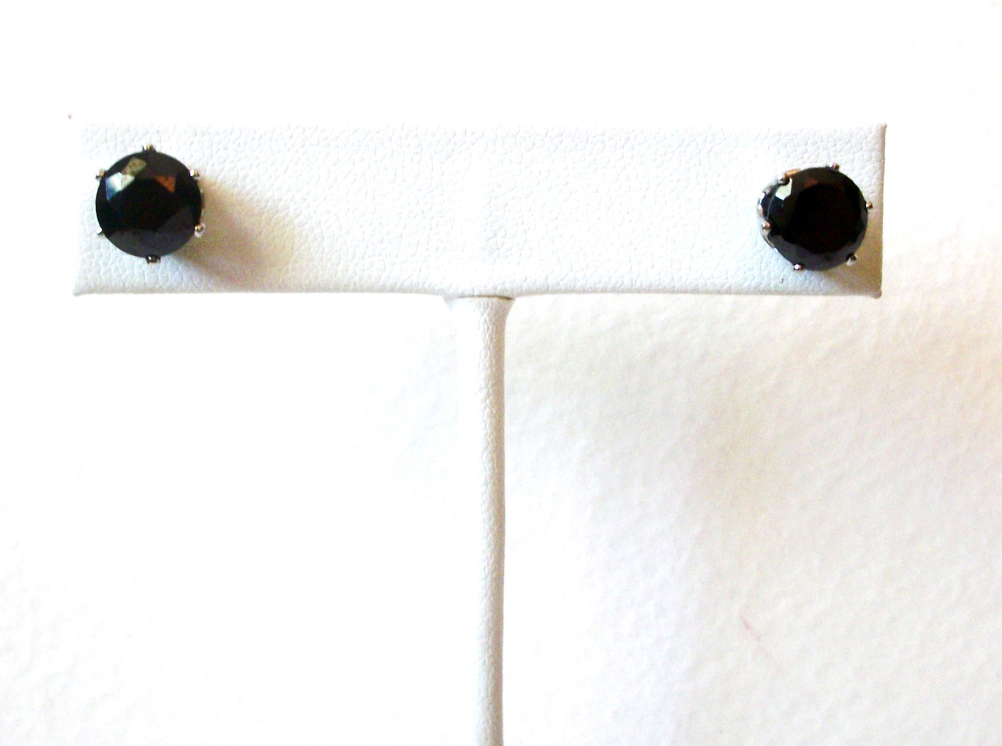 Small Black Rhinestone Stud Earrings 5917