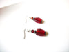 Vintage Red Glass Dangle Earrings 123116