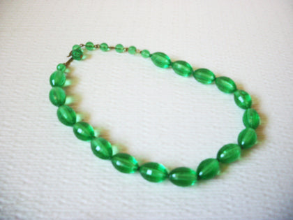 Vintage Translucent Green Acrylic Short Length Necklace 123120