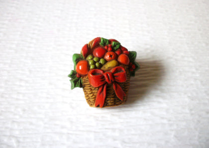 Vintage HALLMARK Fall Theme Fruit Plastic Brooch Pin 9216