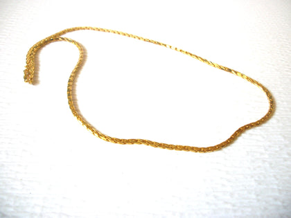 Vintage 14K GP Cross Twist 20" Gold Toned Chain Necklace 71917