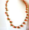 Retro Olive Orange Acrylic 38 Inch Long Necklace 123120