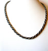 Retro Black Silver Rope Necklace 123120