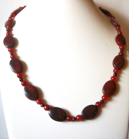 Brecciated Jasper Semi Precious Polished 22" Necklace 92216