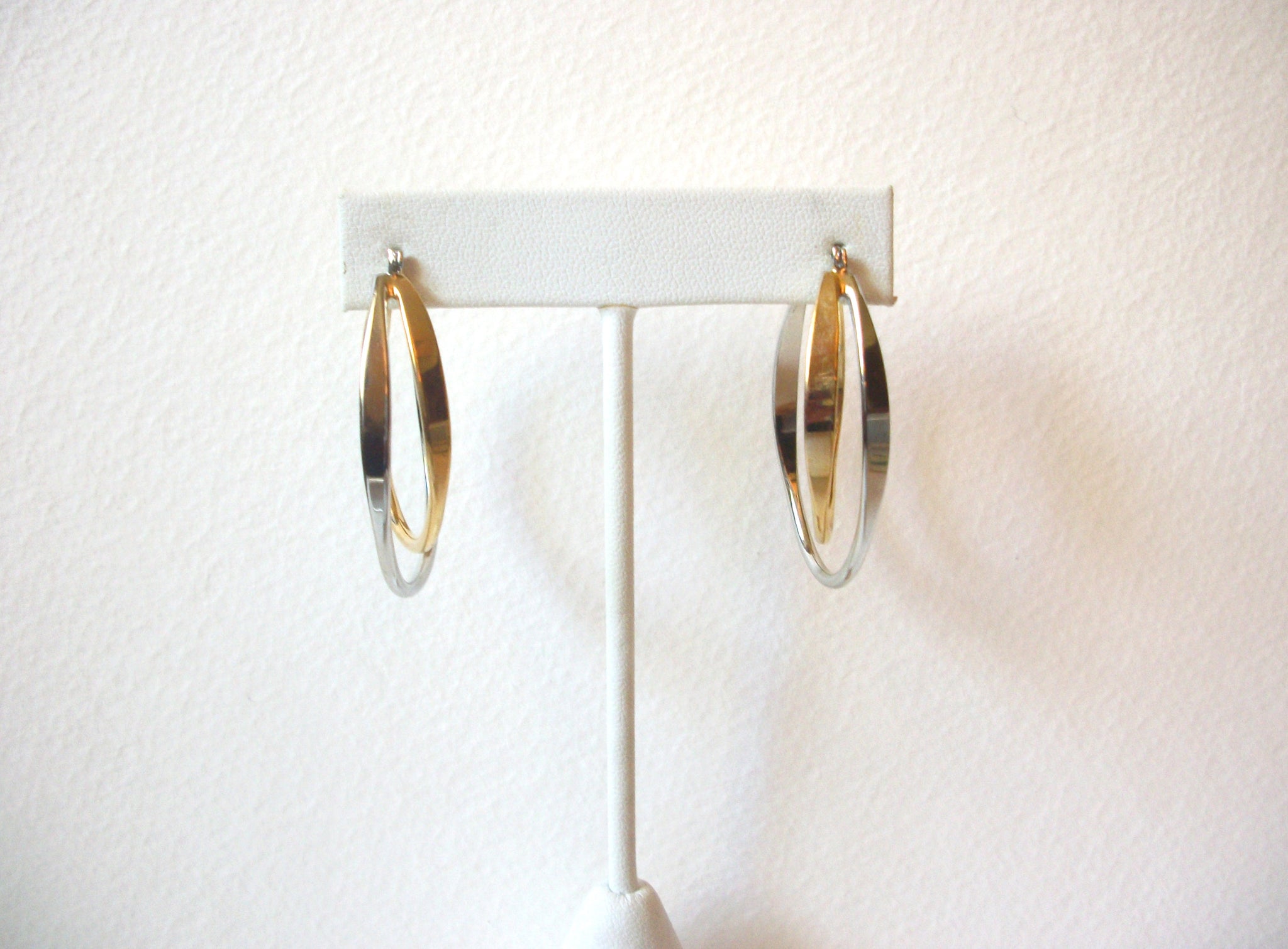 Retro Silver Gold Intertwining Earrings 80417