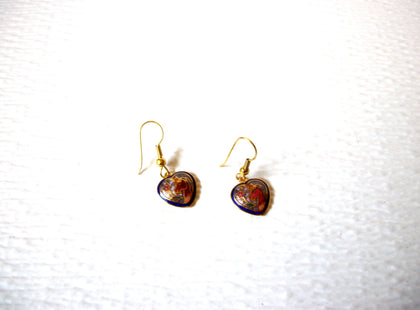 Dainty Cloisonne Unicorn Heart Vintage Dangle Earrings 71917