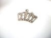 Vintage Clear Rhinestone Queen Crown Brooch Pin 81517